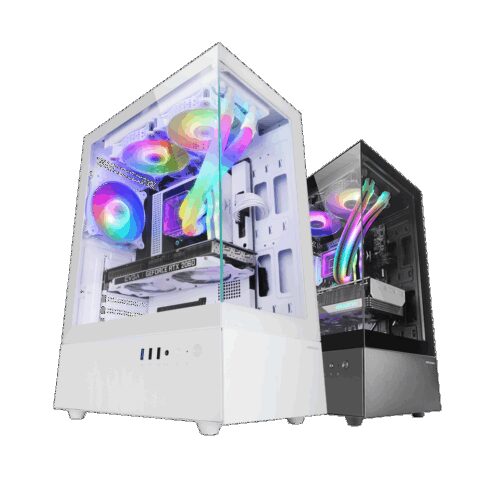 MARS GAMING MC-XO, ATX CASE, 90º CONTINUOUS TEMPERED GLASS PANELS, 120MM FRGB ULTRA-QUIET FAN, WHITE