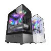 MARS GAMING MC-XO, ATX CASE, 90º CONTINUOUS TEMPERED GLASS PANELS, 120MM FRGB ULTRA-QUIET FAN, BLACK