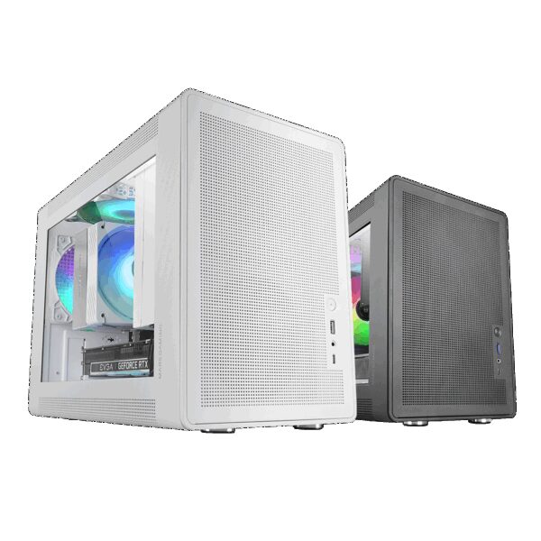 MARS GAMING MCZ, PREMIUM MICRO-ATX CASE, 2X FRGB FAN, WINDOW, MESH, WATERC., BLACK
