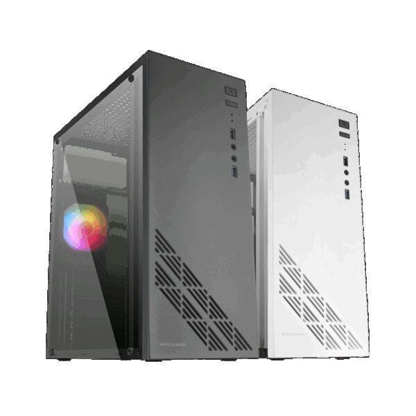 MARS GAMING MC100, ATX CASE, 1X FRGB FAN, WINDOW, FULL METAL, USB 3.0, WHITE
