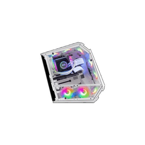 MARS GAMING MC51, PREMIUM ATX CASE, 5X 12CM ARGB, REMOTE RF, GLASS, WHITE