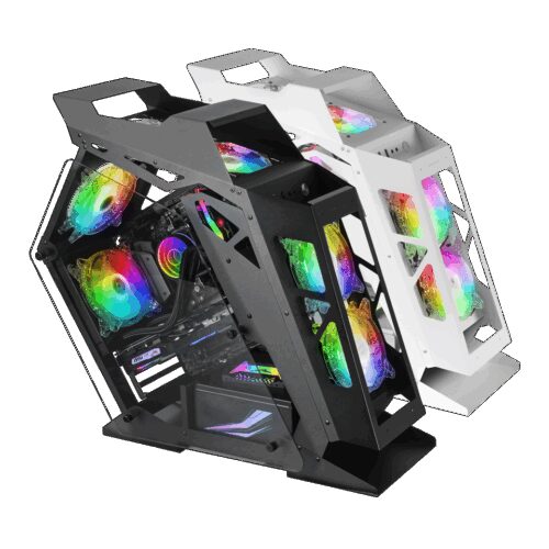 MARS GAMING MC61, PREMIUM MICRO-ATX CASE, 4X 12CM ARGB, REMOTE RF, GLASS, BLACK