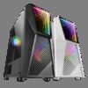 MARS GAMING MC777, ATX CASE, 2X 120MM ARGB FAN, T. GLASS, INFINITY MIRROR, WHITE