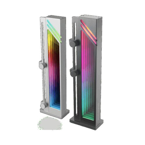 MARS GAMING MCA-GCB, ARGB INFINITY MIRROR GPU SUPPORT BRACKET, 5V 3-PIN ARGB, NON-SLIP PAD BASE, BLACK