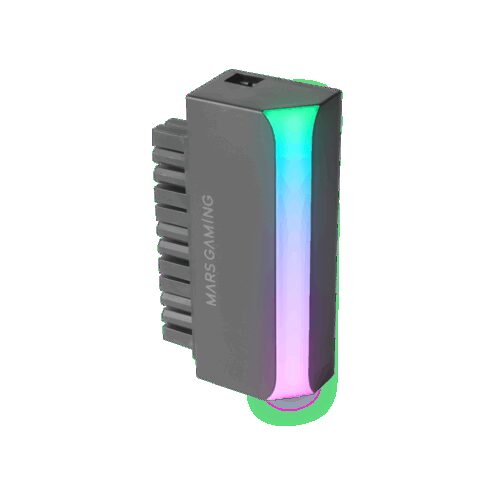 MARS GAMING MCA-L24, ATX 24-PIN TO 90º UNIVERSAL MOTHERBOARD POWER ADAPTER 5V 3-PIN ARGB LIGHTING