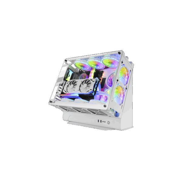 MARS GAMING MCB, XL PREMIUM CUSTOM ATX CASE, SIDE GLASS, DUAL CHAMBER, WHITE