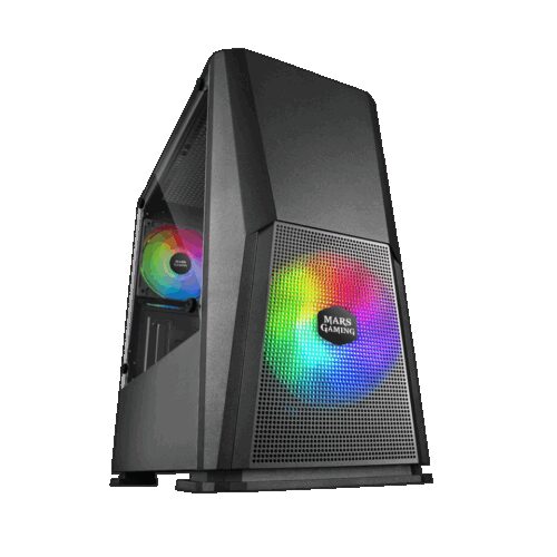 MARS GAMING MC-ONYX, MICRO-ATX CASE, 3X 120MM ARGB FAN, GLASS, 240MM LC SUPPORT, FRONT MESH, BLACK