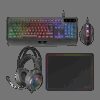 MARS GAMING MCP-124PRO, 4IN1 GAMING COMBO RGB H-MECH KEYBOARD WITH PALMREST, RGB 3200DPI MOUSE HUANO SWITCHES, 360*260MM MOUSEPAD, FRGB RAINBOW HEADSET, FRENCH, BLACK