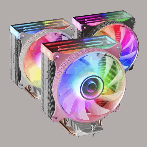 MARS GAMING MCPU-VR, CPU COOLER, DUAL INFINITE MIRROR ARGB, SILENT PWM FAN, 4X HEATPIPE, 180W, PINK
