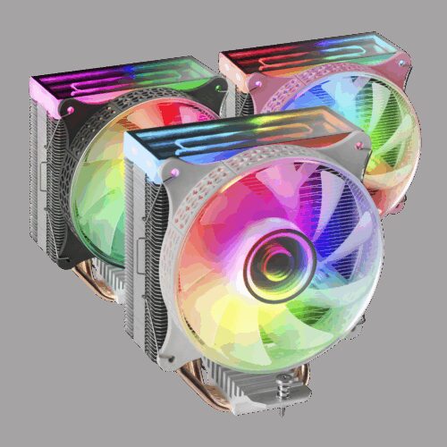 MARS GAMING MCPU-VR, CPU COOLER, DUAL INFINITE MIRROR ARGB, SILENT PWM FAN, 4X HEATPIPE, 180W, WHITE
