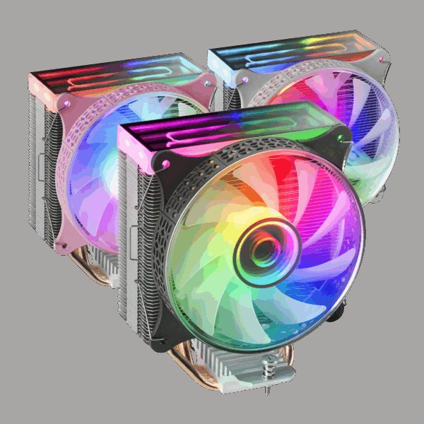 MARS GAMING MCPU-VR, CPU COOLER, DUAL INFINITE MIRROR ARGB, SILENT PWM FAN, 4X HEATPIPE, 180W, BLACK