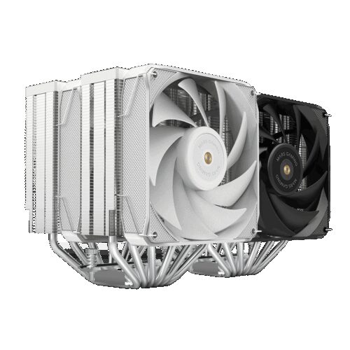 MARS GAMING MCPU-XU6, CPU COOLER, DUAL TOWER, 2X FDB COPPER PWM ULTRASILENT HYBRID FANS, 6X HEATPIPE, HCT ULTRA TECH 350W TDP, WHITE