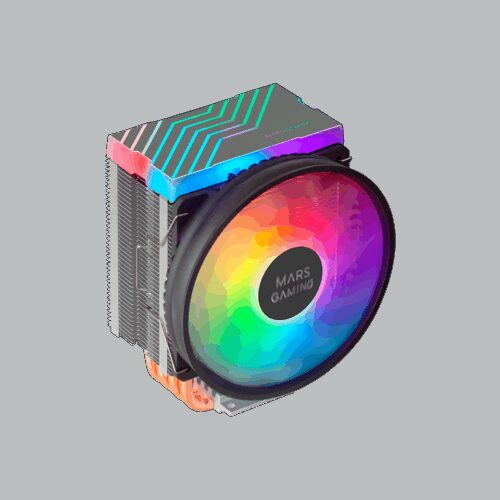 MARS GAMING MCPU44, CPU COOLER, DUAL ARGB, SILENT PWM FAN, 4X HEATPIPE, 160W