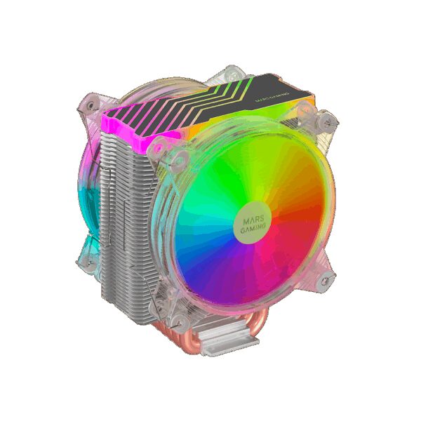 MARS GAMING MCPU66, CPU COOLER, DUAL ARGB, DUAL 12CM PWM FAN, 6X HEATPIPE, 220W