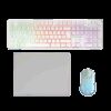 MARS GAMING MCPWX, 3IN1 WIRELESS GAMING PACK, FULL-SIZE WIRELESS RGB KEYBOARS WITH MULTIMEDIA CONTROL DIAL & BUTTONS, ULTRALIGHT 79G WIRELESS MOUSE, DUALPRO LINK, 360X2660MM MOUSEPAD, PORTUGUESE LAYOUT, WHITE