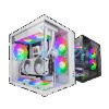 MARS GAMING MCV-ONE, ATX CASE, DOUBLE CONTINUOUS TEMPERED GLASS PANELS, 120MM FRGB REAR FAN, DUAL CHAMBER DESIGN, WHITE