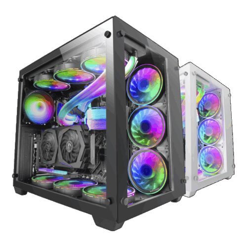 MARS GAMING MCV3, XXL PREMIUM CUSTOM E-ATX CASE, FRONT & SIDE TEMPERED GLASS, BLACK