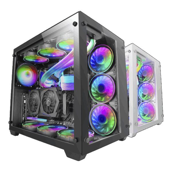 MARS GAMING MCV3, XXL PREMIUM CUSTOM E-ATX CASE, FRONT & SIDE TEMPERED GLASS, BLACK