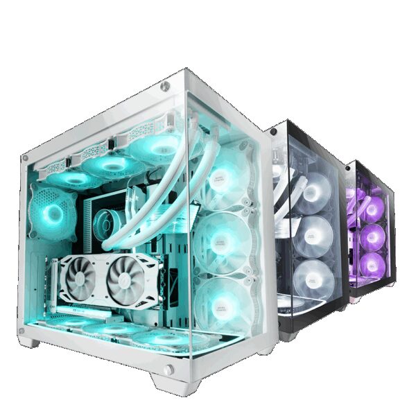 MARS GAMING MCV4, XXL PREMIUM CUSTOM E-ATX CASE, FRAMELESS 90º GLASS, WHITE