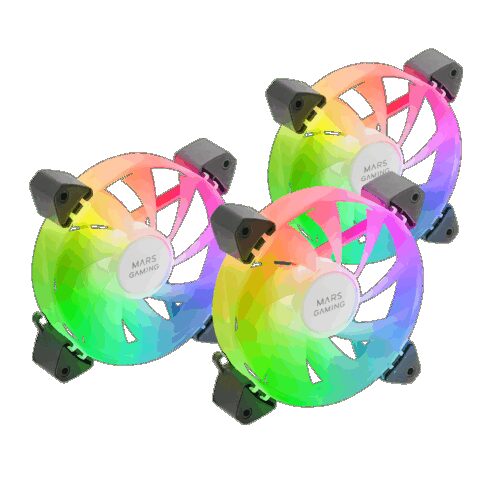 MARS GAMING MF-3A, 3IN1 120MM ARGB FRAMELESS FAN KIT, FDB BEARINGS, FULL RING ILLUMINATION, ARGB MB AND CONTROLLERS COMPATIBLE, BLACK