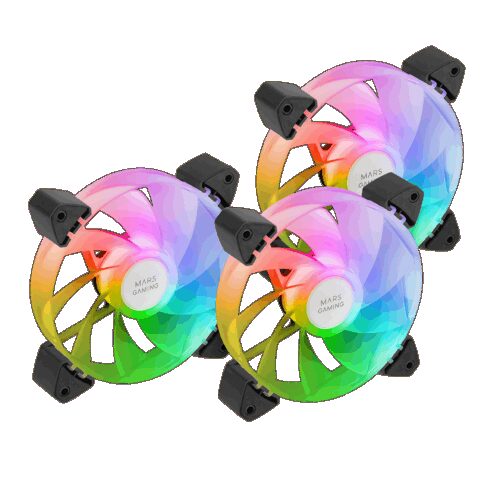 MARS GAMING MF-3AR, 3IN1 120MM ARGB FRAMELESS REVERSE BLADES FAN KIT, FDB BEARINGS, FULL RING ILLUMINATION, ARGB MB AND CONTROLLERS COMPATIBLE, BLACK