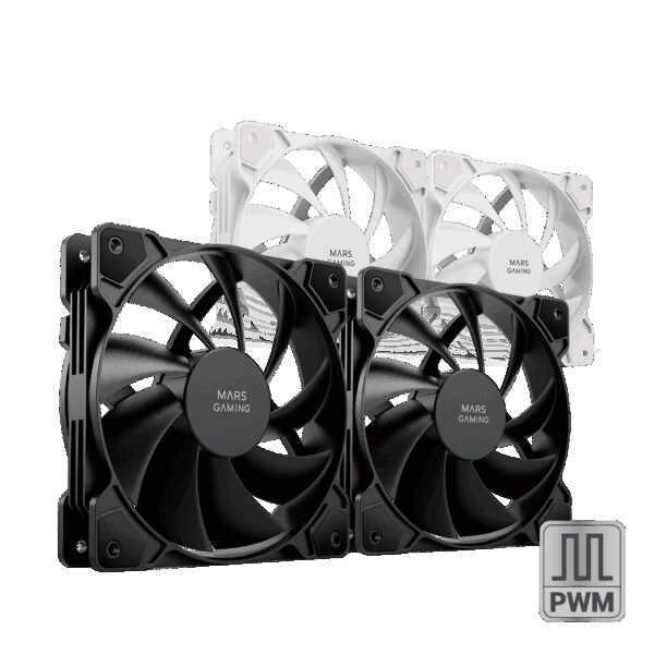 mf-pwmx2 MARS GAMING MF-PWMX2, DUAL FAN KIT, 2X 120MM PWM ULTRA-SILENT FANS, ANTIVIBRATION, BLACK