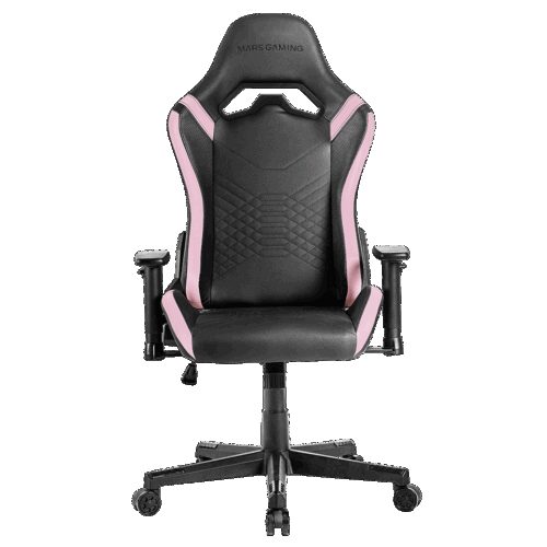 MARS GAMING MGC-PRO, PROFESSIONAL GAMING CHAIR, SQUARE ARMREST, NECK + BACK SOFT-TOUCH CUSHIONS, LEATHERETTE, PINK