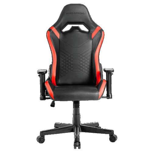 MARS GAMING MGC-PRO, PROFESSIONAL GAMING CHAIR, SQUARE ARMREST, NECK + BACK SOFT-TOUCH CUSHIONS, LEATHERETTE, RED