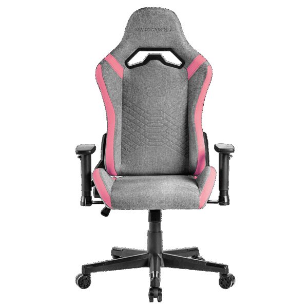 MARS GAMING MGC-PRO, PROFESSIONAL GAMING CHAIR, SQUARE ARMREST, NECK + BACK SOFT-TOUCH CUSHIONS, BREATHABLE TEXTILE, PINK