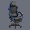 MARS GAMING MGC-X, GAMING CHAIR, ADJUSTABLE HEIGHT AND RECLINING BACKREST, EXTENDABLE FOOTREST, ERGONOMIC HEAD & LUMBAR CUSHIONS, LEATHERETTE, BLUE