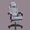 MARS GAMING MGC-X, GAMING CHAIR, ADJUSTABLE HEIGHT AND RECLINING BACKREST, EXTENDABLE FOOTREST, ERGONOMIC HEAD & LUMBAR CUSHIONS, BREATHABLE TEXTILE,PINK