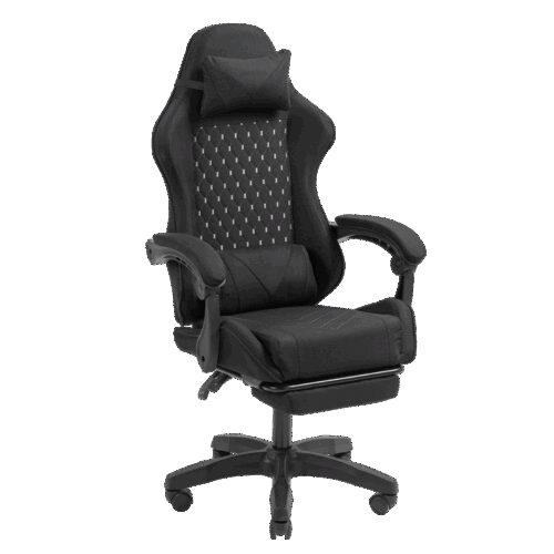 MARS GAMING MGC-X, GAMING CHAIR, ADJUSTABLE HEIGHT AND RECLINING BACKREST, EXTENDABLE FOOTREST, ERGONOMIC HEAD & LUMBAR CUSHIONS, BREATHABLE TEXTILE, BLACK
