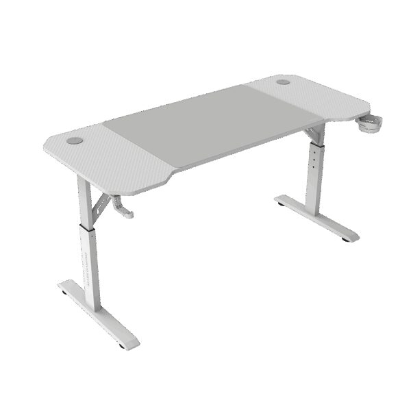 MARS GAMING MGD-ERGO140, 140X60CM ERGONOMIC GAMING DESK, 3 POSITION HEIGHT ADJUSTMENT, XL MOUSEPAD, HOLDERS, WHITE