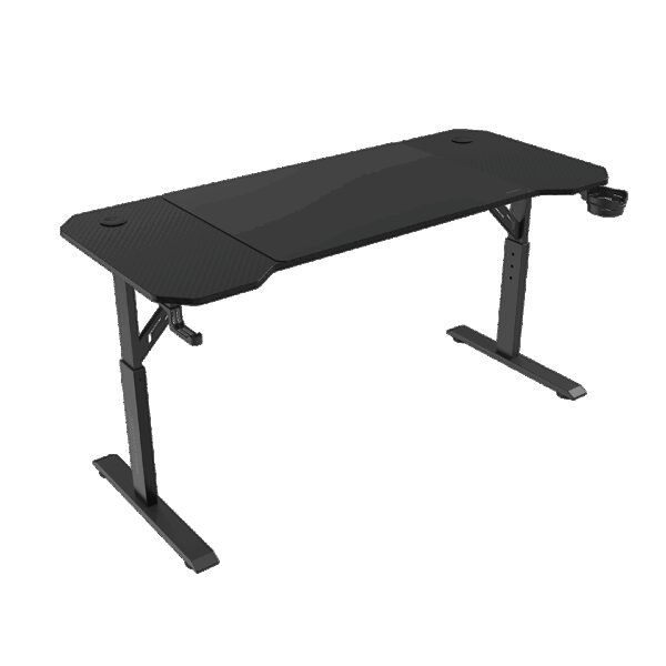 MARS GAMING MGD-ERGO140, 140X60CM ERGONOMIC GAMING DESK, 3 POSITION HEIGHT ADJUSTMENT, XL MOUSEPAD, HOLDERS, BLACK