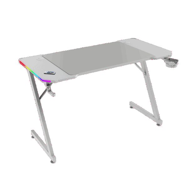 MARS GAMING MGD-X120RGB, 120X60CM ERGONOMIC RGB GAMING DESK, REMOTE CONTROL, XL MOUSEPAD, HOLDERS, WHITE