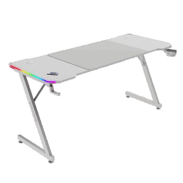 MARS GAMING MGD-X160RGB, 160X60CM ERGONOMIC RGB GAMING DESK, REMOTE CONTROL, XL MOUSEPAD, HOLDERS, WHITE