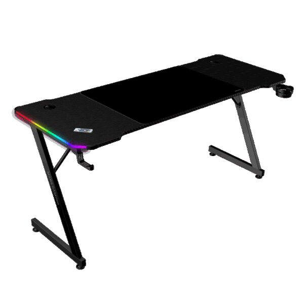 MARS GAMING MGD-X160RGB, 160X60CM ERGONOMIC RGB GAMING DESK, REMOTE CONTROL, XL MOUSEPAD, HOLDERS, BLACK