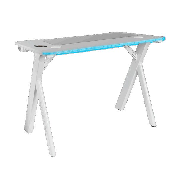 MARS GAMING MGD100RGB, RGB GAMING DESK, 100CM, RGB LIGHTING, MOUSEPAD, HOLDERS, WHITE