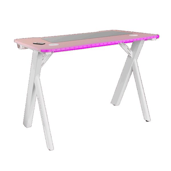MARS GAMING MGD100RGB, RGB GAMING DESK, 100CM, RGB LIGHTING, MOUSEPAD, HOLDERS, PINK