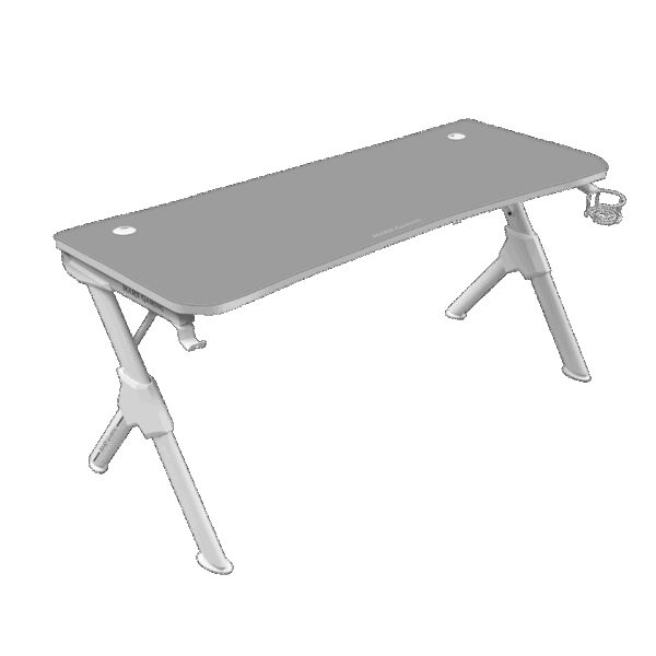 MARS GAMING MGD140, GAMING DESK, 140CM, FULL MOUSEPAD, HEADSET & CUP HOLDER, WHITE