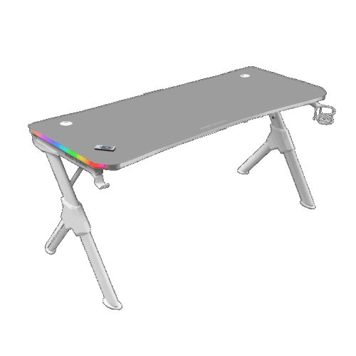 MARS GAMING MGD140RGB, RGB GAMING DESK, 140CM, RGB CHROMA, MOUSEPAD, HOLDERS, WHITE