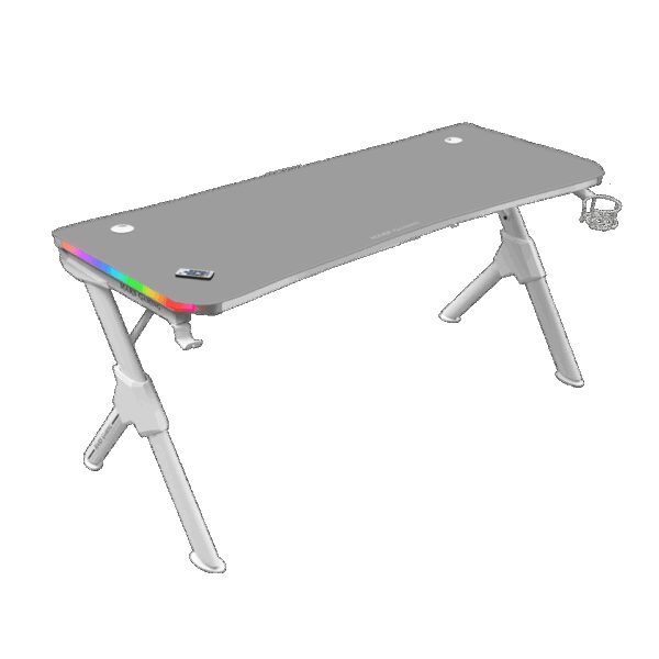 MARS GAMING MGD140RGB, RGB GAMING DESK, 140CM, RGB CHROMA, MOUSEPAD, HOLDERS, WHITE