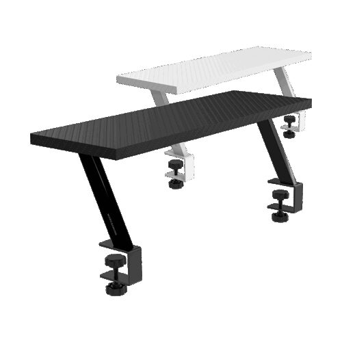 MARS GAMING MGDS, ERGONOMIC MONITOR STAND RISER, 60X20CM CARBON FIBER TABLE TOP, STEEL FRAME, BLACK