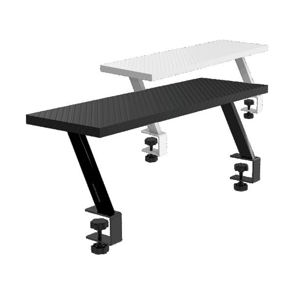MARS GAMING MGDS, ERGONOMIC MONITOR STAND RISER, 60X20CM CARBON FIBER TABLE TOP, STEEL FRAME, BLACK