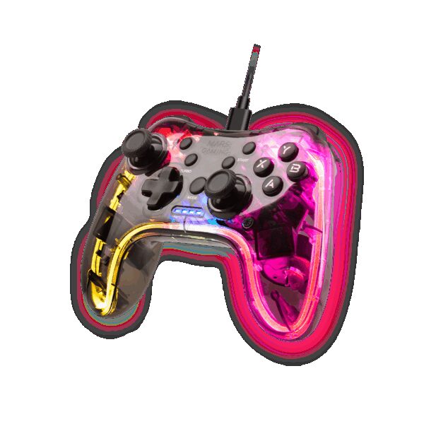 MARS GAMING MGP-C,  GAMEPAD, NEON RGB, DUAL HAPTIC, SWITCH, PC, MAC, PS3, ANDROID, RASPBERRI PI