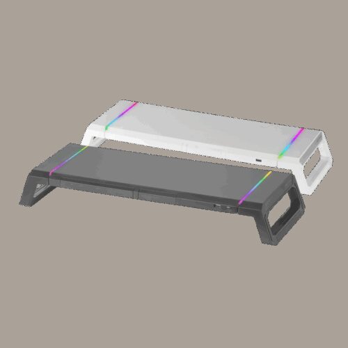 MARS GAMING MGS-ONE, MONITOR STAND, RGB CHROMA, FRONT USB, PHONE & TABLET HOLDER, BLACK