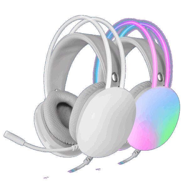 MARS GAMING MH-GLOW, FULL CHROMA 360 HEADPHONES+MIC, ULTRA-LIGHT, PC/PS4/PS5/XBOX, WHITE