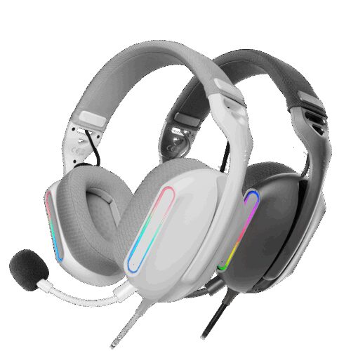 MARS GAMING MH-PRO, ARGB GAMING HEADSET, IMMERSIVE SOUND, ULTRA-LIGHTWEIGHT DESIGN, 3D BREATAHABLE AIR CUSHIONS, ON-EAR VOLUME CONTROL & MUTE MICROPHONE, HIGH-PRECISION MICROPHONE, PC, MAC AND CONSOLES, WHITE