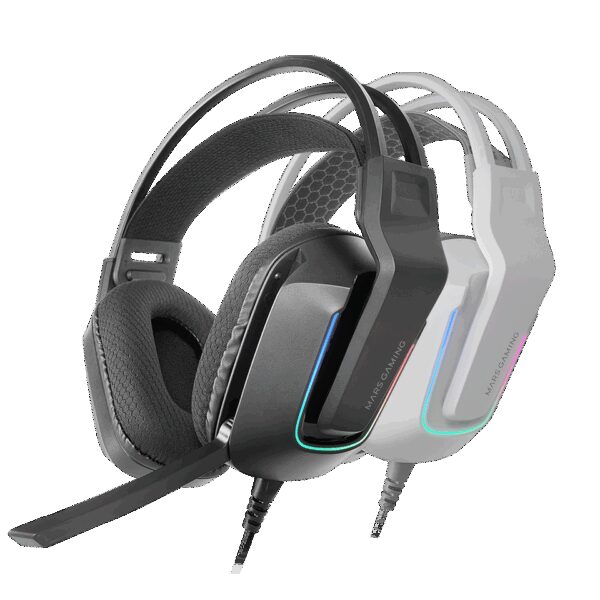 MARS GAMING MH-STRIKE, FRGB ERGONOMIC GAMING HEADSET, 50W NEODYMIUM DRIVERS, FOLDABLE MICROPHONE, ON-EAR VOLUME WHEEL AND MUTE BUTTON, ADJUSTABLE HEADBAND & AIR CUSHIONS, BLACK