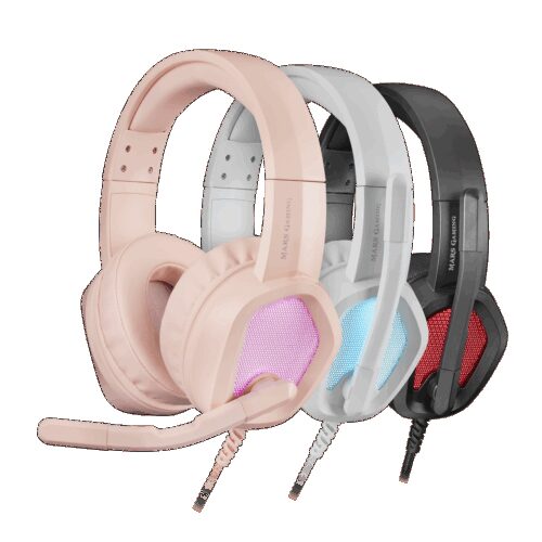 MARS GAMING MH320, RGB HEADPHONES+MIC, HIFI, NOISE CANCEL, MULTIPLATFORM, PINK
